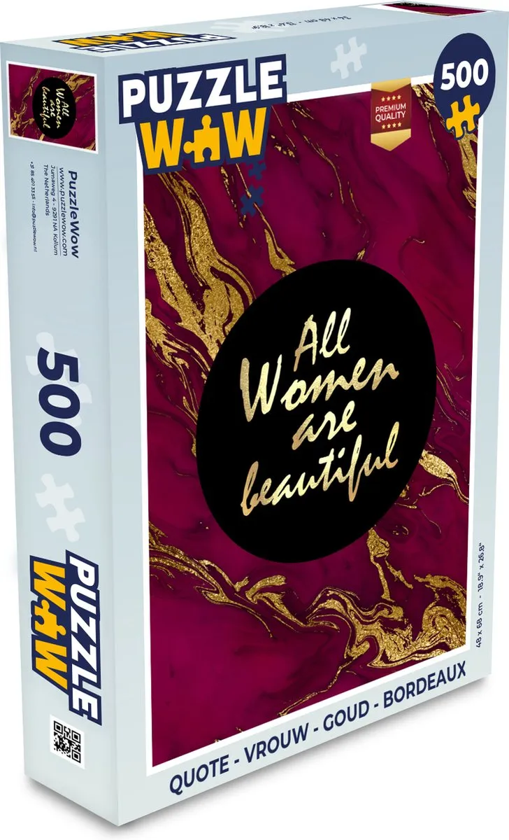 PuzzleWow Quote Vrouw Legpuzzel 500 Stuks - Multicolor