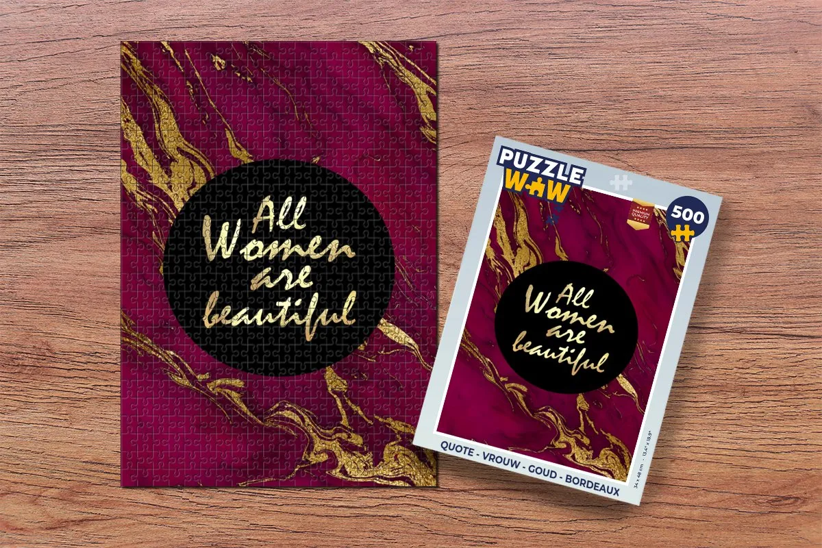 PuzzleWow Quote Vrouw Legpuzzel 500 Stuks - Multicolor