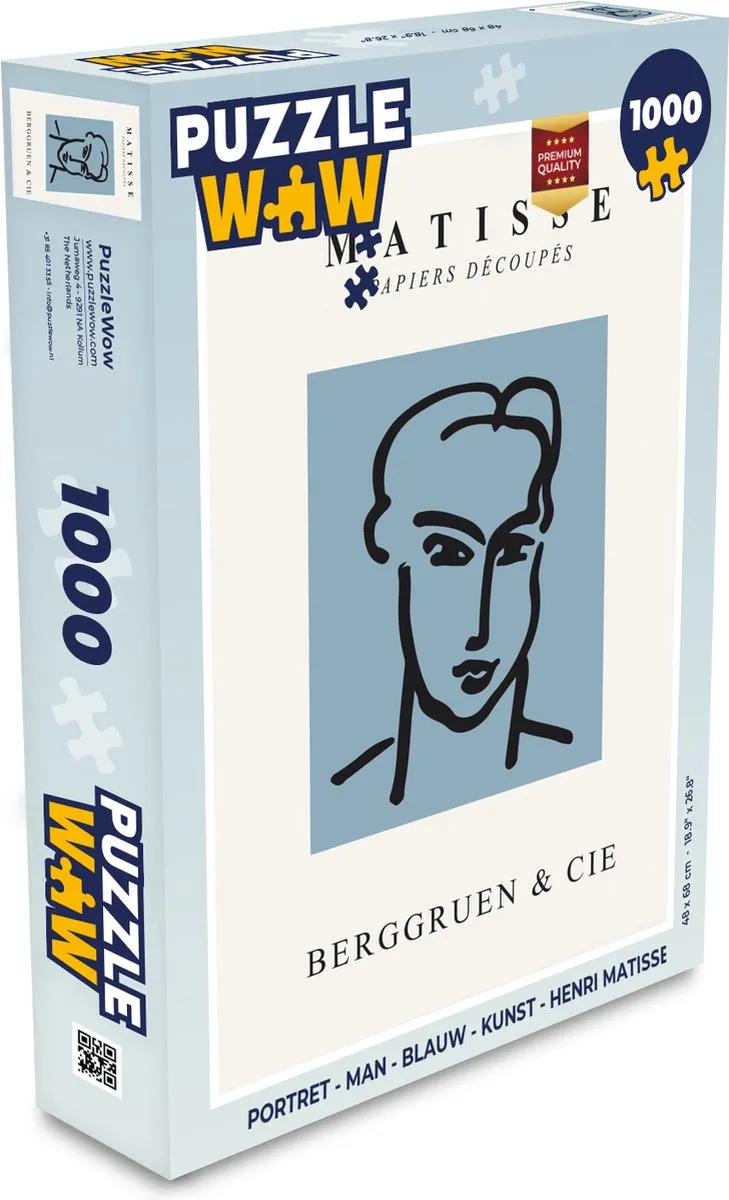 PuzzleWow Henri Matisse Portret Legpuzzel 1000 Stuks