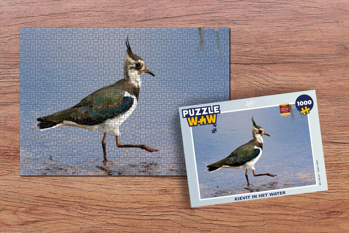 PuzzleWow Legpuzzel Kievit in het water 1000 Stuks - Multicolor