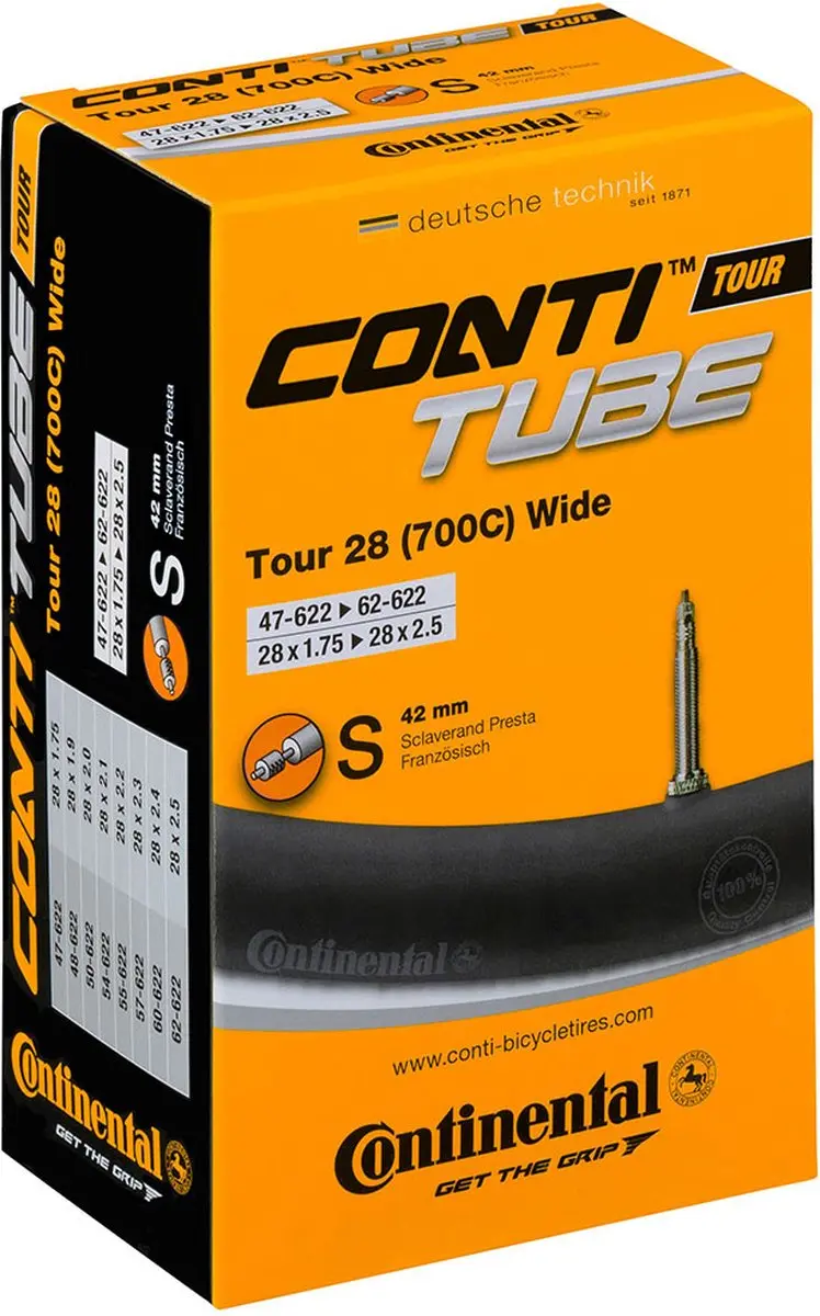 Continental Binnenband Tour Wide 28" 47-622 - Zwart