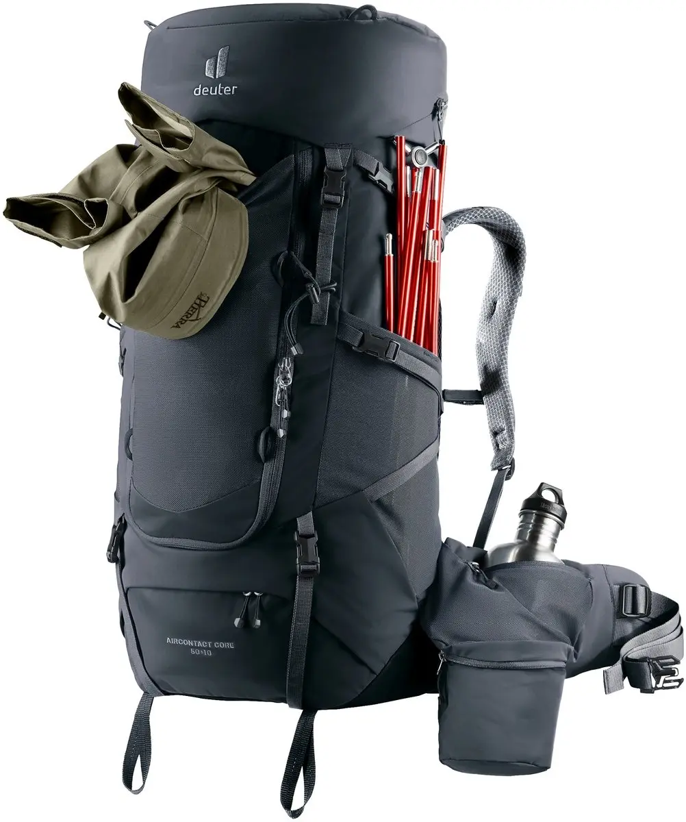 Deuter Aircontact Core 50+10 Trekkingrugzak 82cm - Zwart - afbeelding 4 van 6