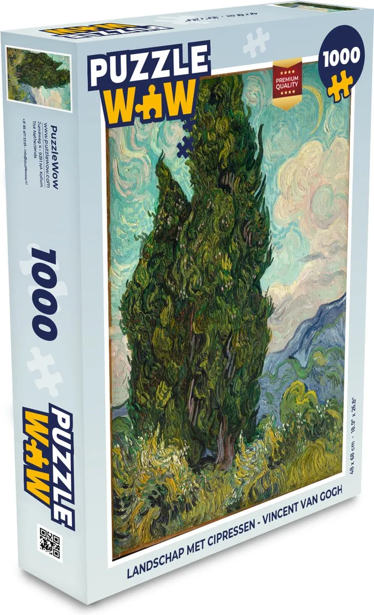 PuzzleWow Vincent van Gogh Landschap met cipressen Legpuzzel 1000 Stuks