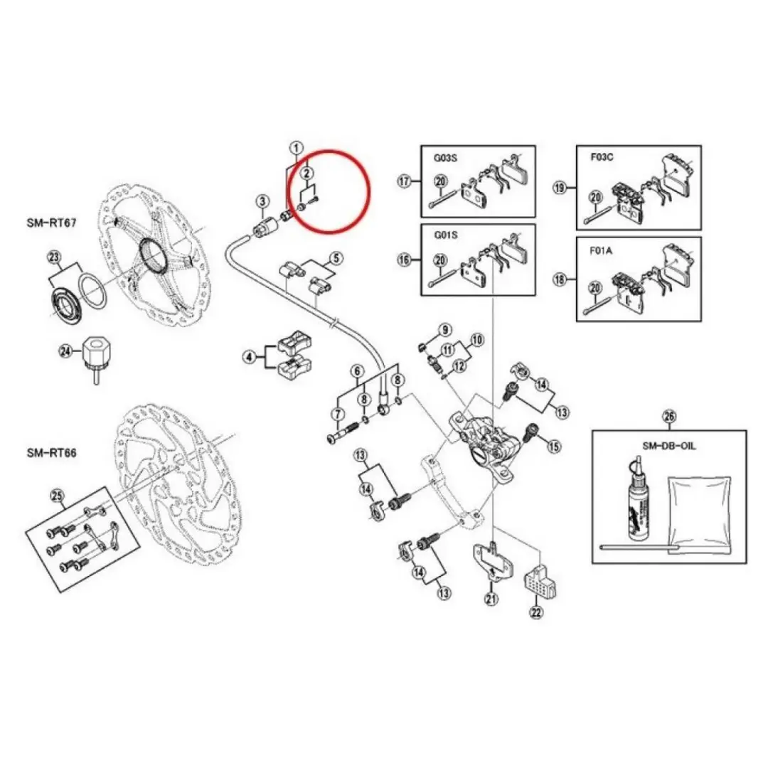 Shimano Hydraulische Remleiding Oliwka & Servo Wave - Zwart - afbeelding 3 van 5