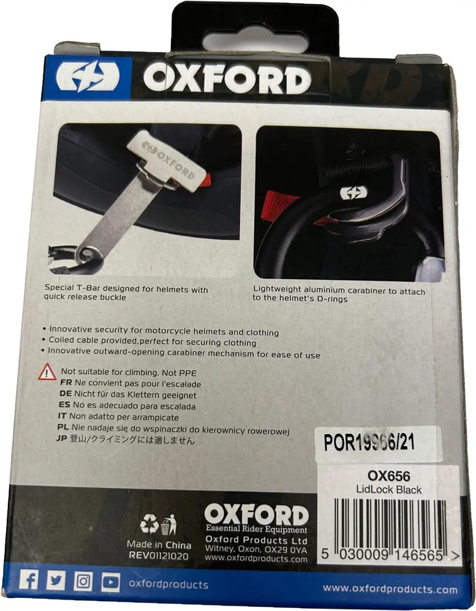Oxford Lidlock OX656 Combinatieslot - Zwart - afbeelding 2 van 6