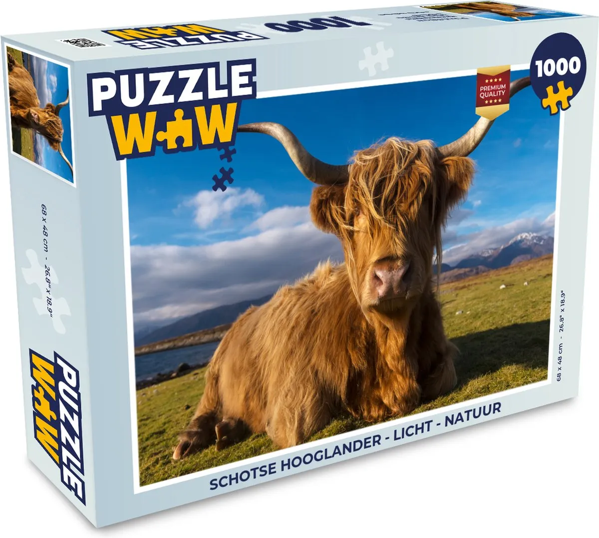 PuzzleWow Schotse Hooglander Legpuzzel 1000 Stuks - Multicolor