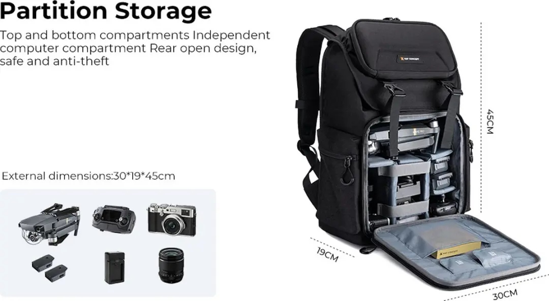 K&F Concept Beta Backpack 25L KF13.098V2 - 25L - Zwart