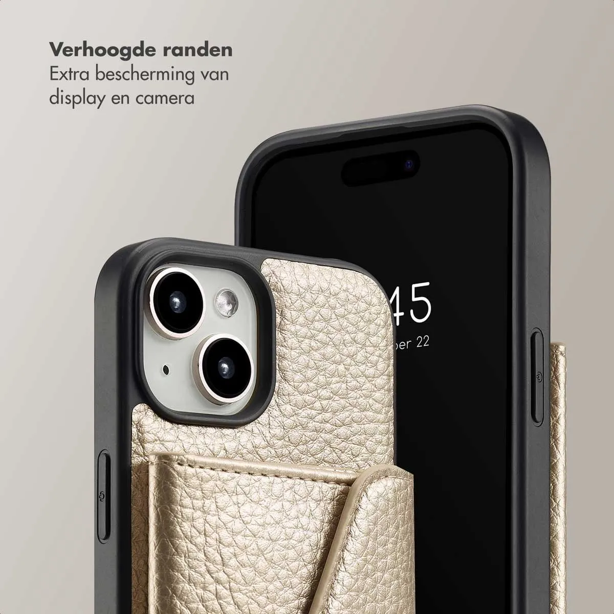 Selencia Sera Koordhoes iPhone 15 - Champagne - 3 Pasjes