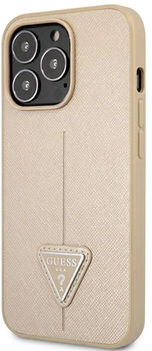 Guess Saffiano iPhone 14 Pro Hoes - Beige