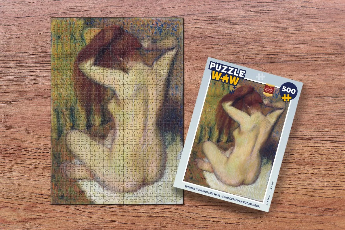 PuzzleWow Edgar Degas Vrouw Haar Kammen Legpuzzel 500 Stuks - Multicolor
