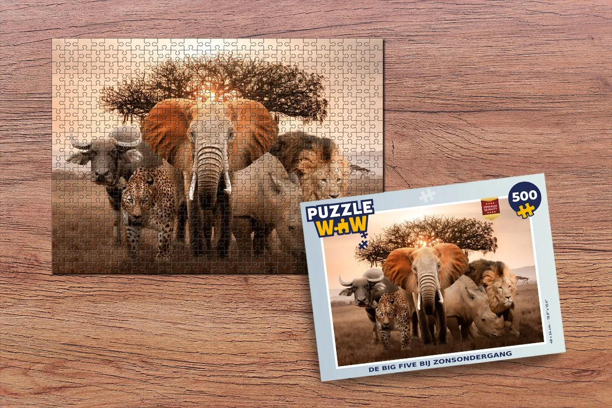 PuzzleWow Dieren Legpuzzel 500 Stuks - Multicolor