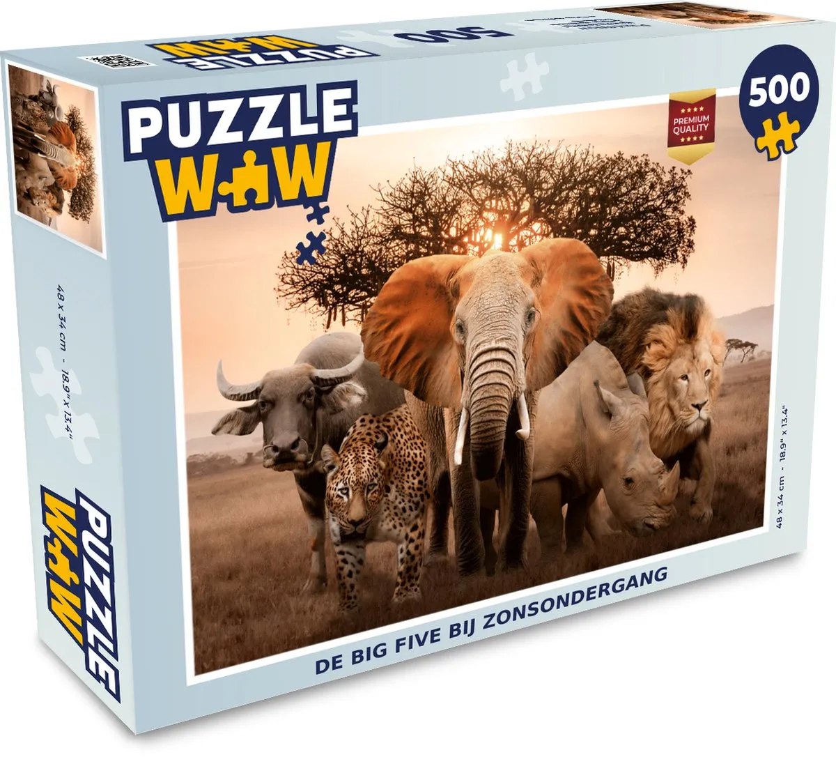 PuzzleWow Dieren Legpuzzel 500 Stuks