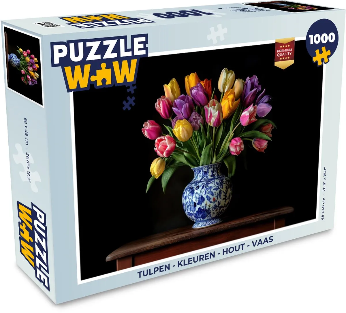 PuzzleWow Tulpen Legpuzzel 1000 Stuks - Houten Puzzel - Kleurrijk