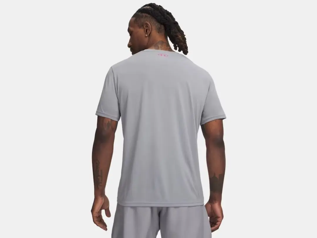 UNDER ARMOUR - ua tech taping ss-gry - Training t-shirt korte mouw heren - Donkergrijs