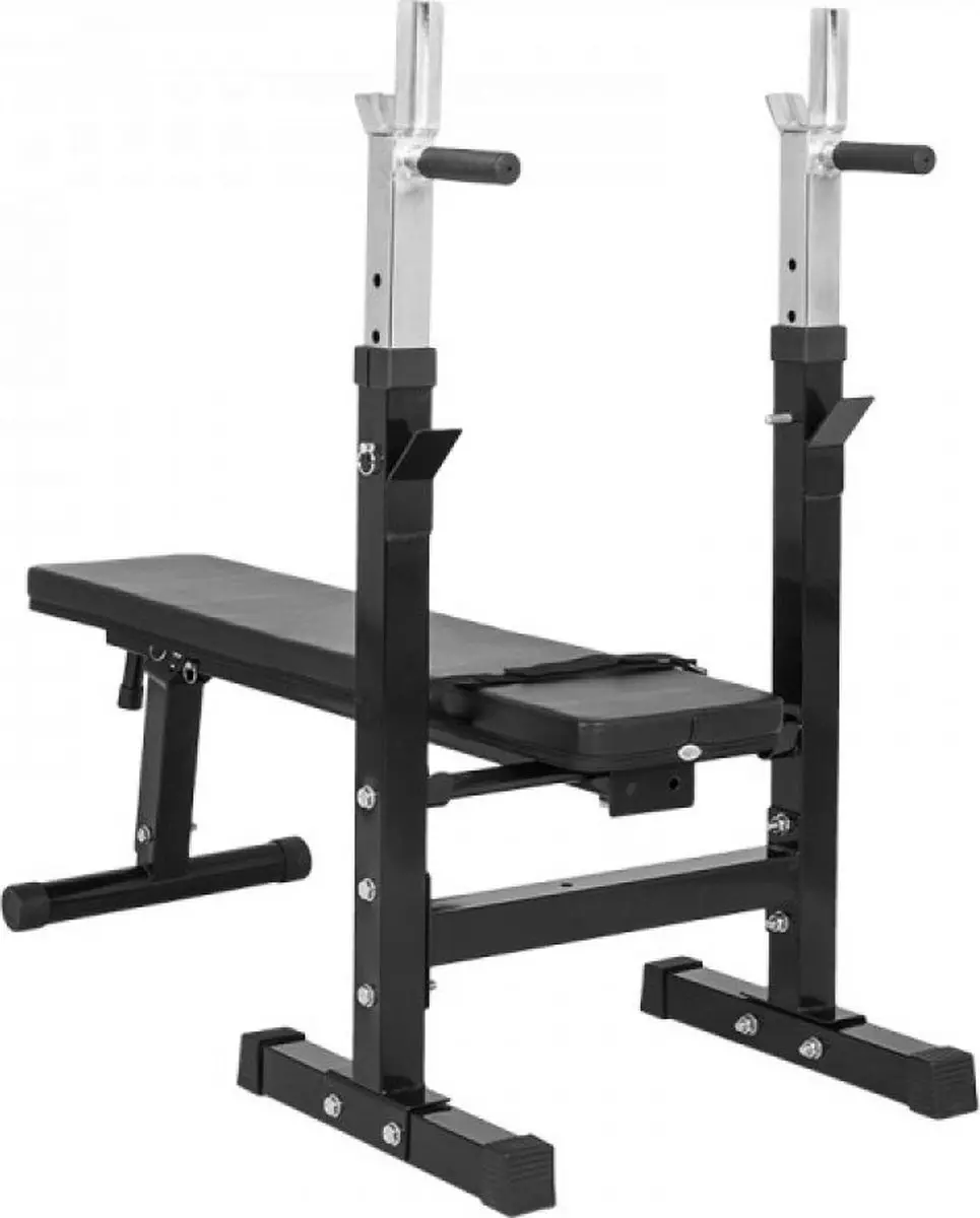 Gorilla Sports Halterbank 100kg met halterset - Zwart
