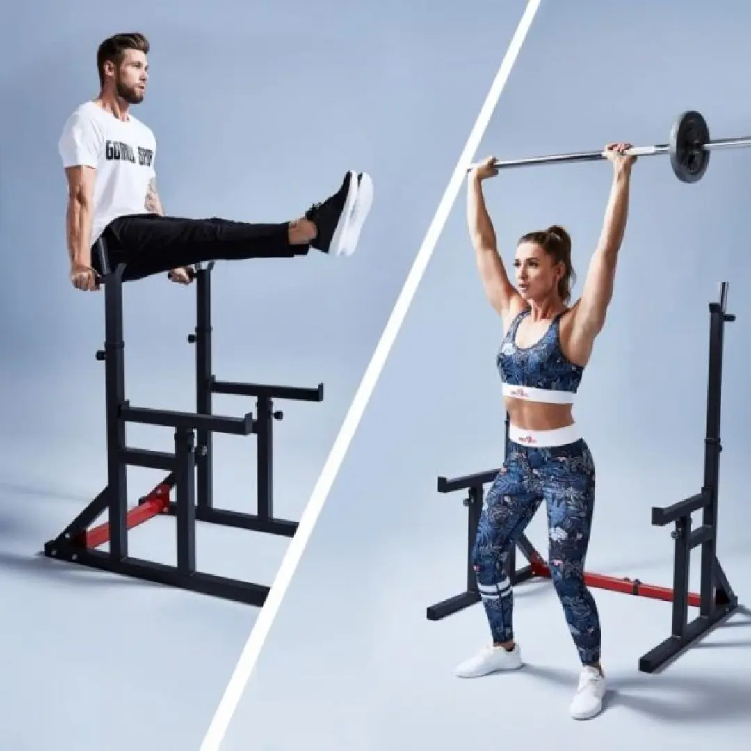 Gorilla Sports Multi Squat Rack 100kg Halterset - Zwart