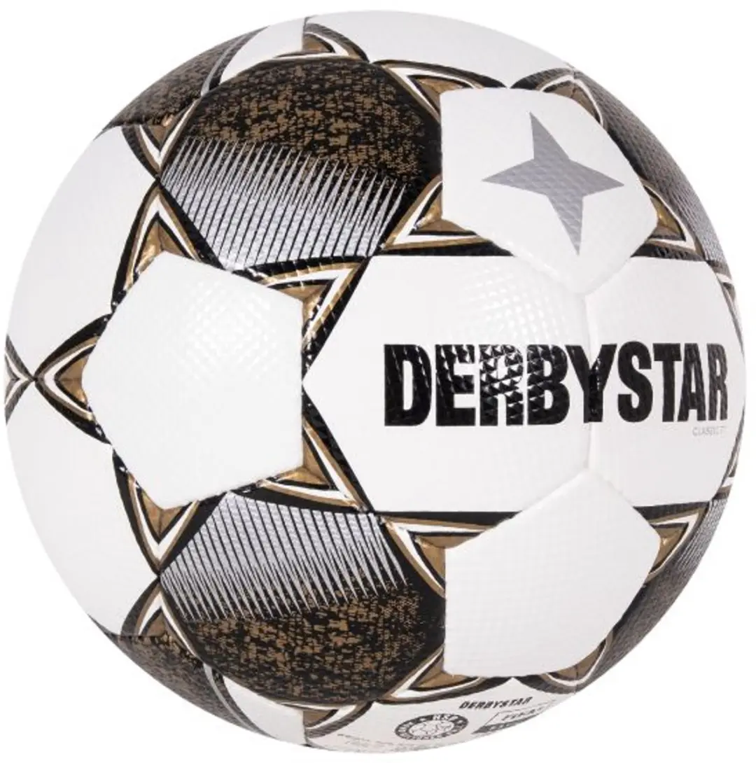 Derbystar Classic TT II Voetbal Maat 5 - Wit/Goud - afbeelding 6 van 6