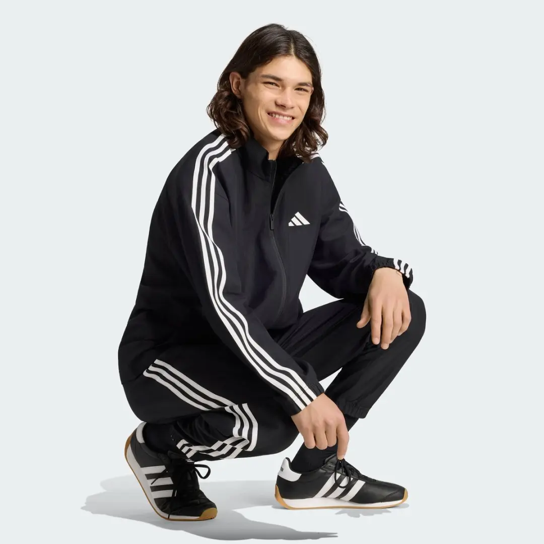 adidas 3-Stripes Woven Trainingspak M - Zwart - afbeelding 5 van 6
