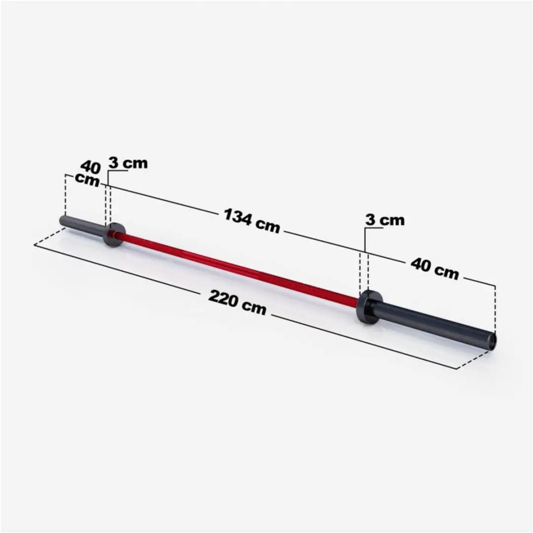 Gorilla Sports Olympische Halterstang 50mm - 680kg - Rood