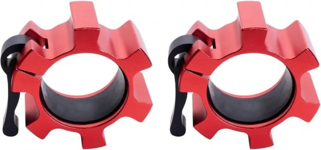 Gorilla Sports Olympische Jaw Lock Haltersluitingen 50mm - Rood - Set van 2