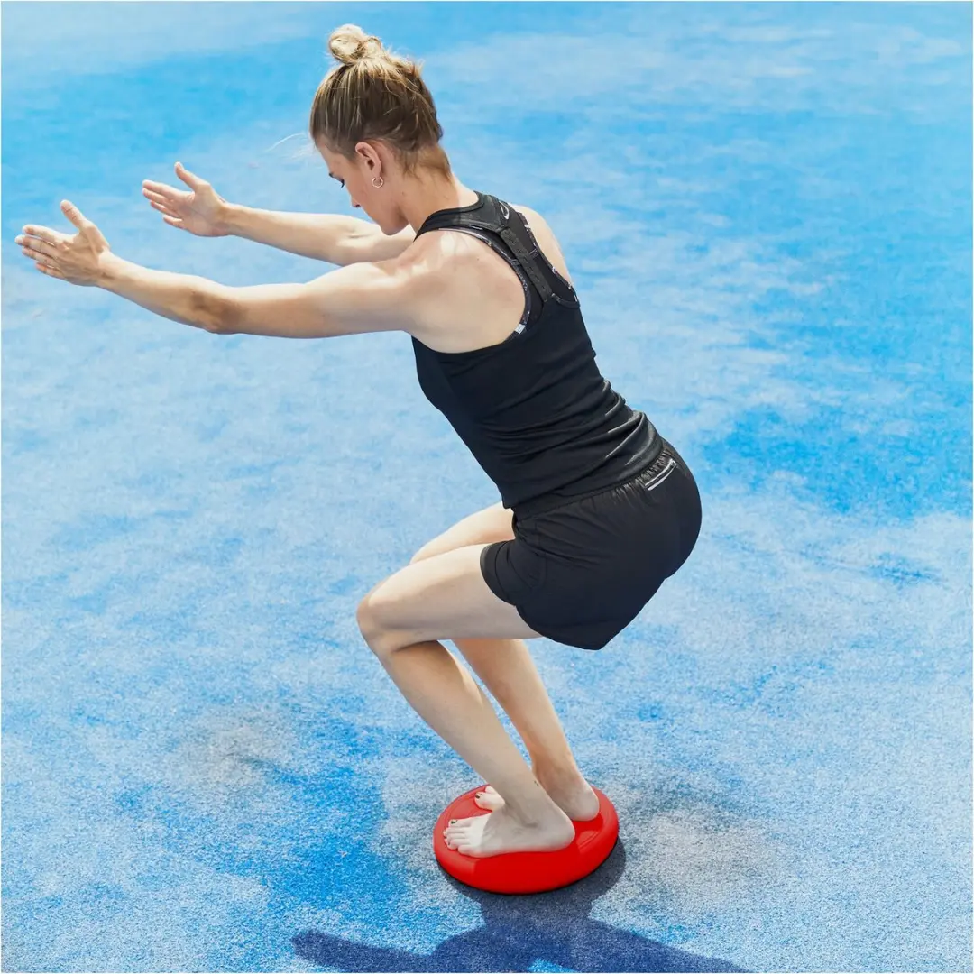 Gorilla Sports Balanskussen Rood - Incl. Pomp - afbeelding 6 van 6