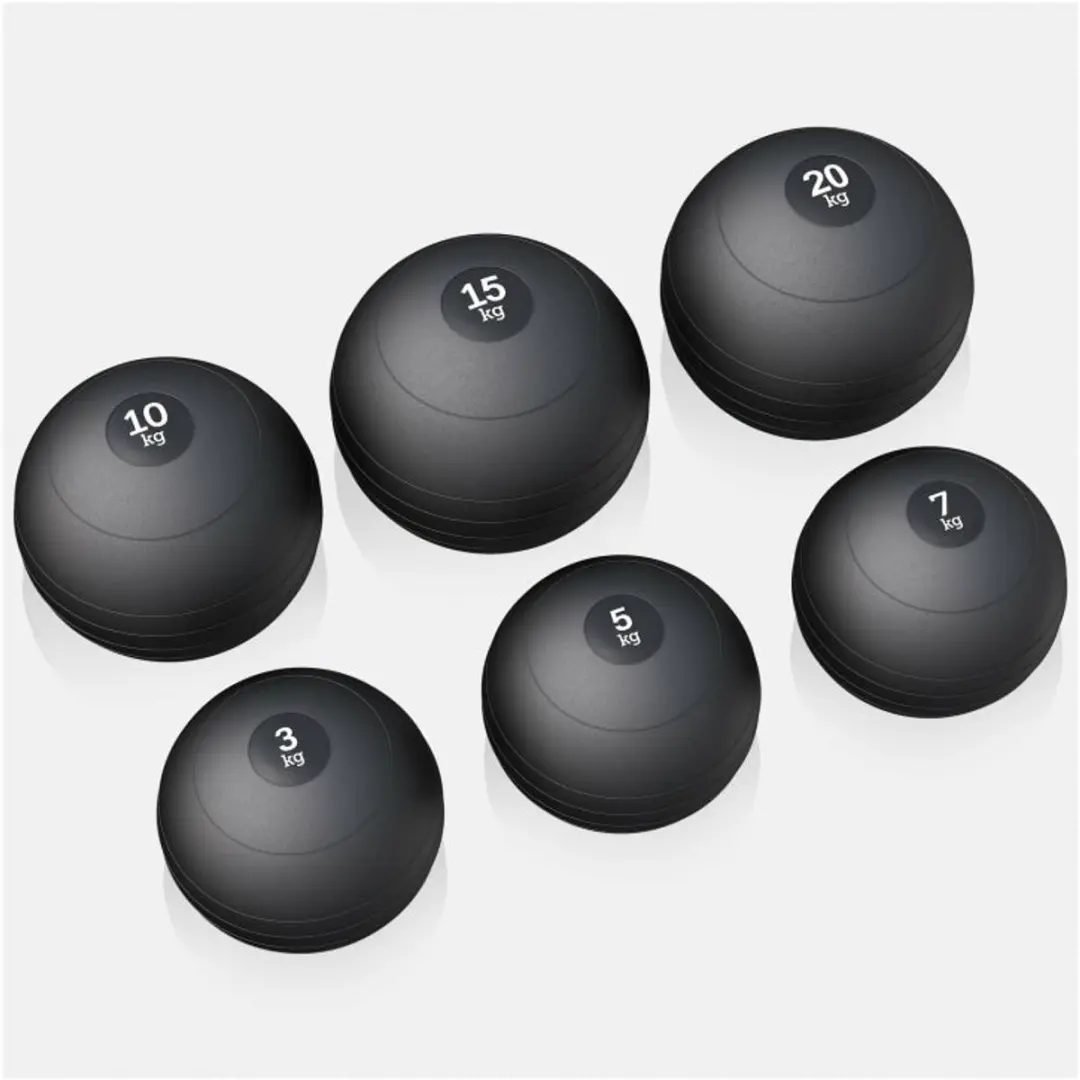 Gorilla Sports Slam Ball Set 60kg - 6 Stuks - Zwart