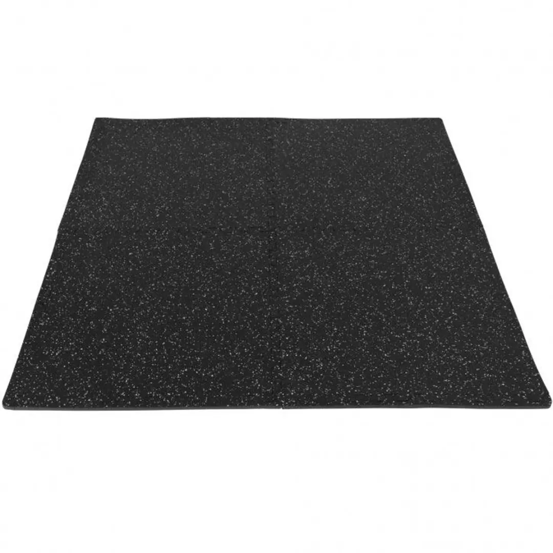 Gorilla Sports Vloermatten Rubber Puzzelmat - 4 Stuks + 8 Eindstukken - Wit