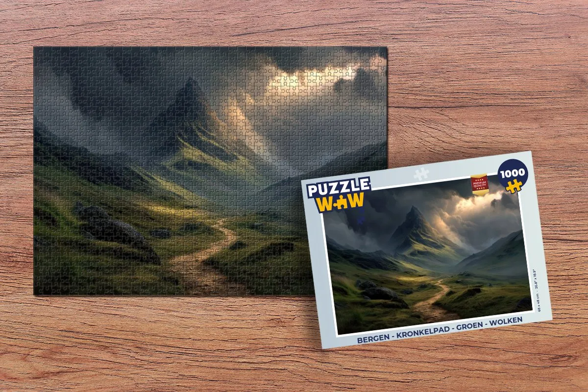 PuzzleWow Bergen Kronkelpad Legpuzzel 1000 Stuks - Groen