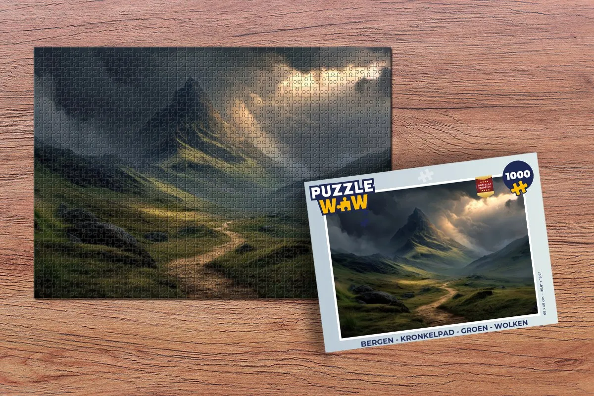 PuzzleWow Bergen Kronkelpad Legpuzzel 1000 Stuks - Groen