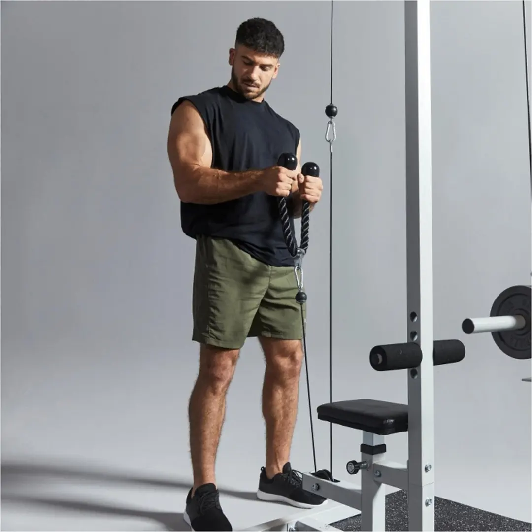 Gorilla Sports Pararelle Roeigreep - Triceps Touw - Zwart