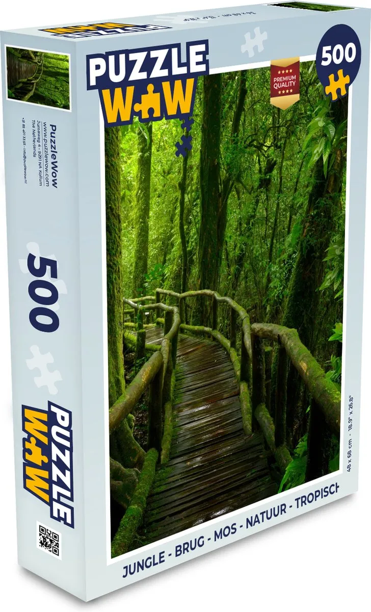 PuzzleWow Jungle Brug Natuur Puzzel 500 Stuks