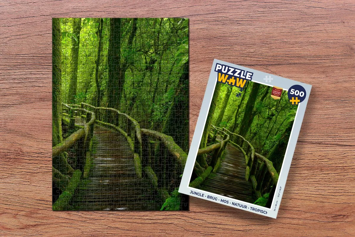 PuzzleWow Jungle Brug Natuur Puzzel 500 Stuks - Multicolor