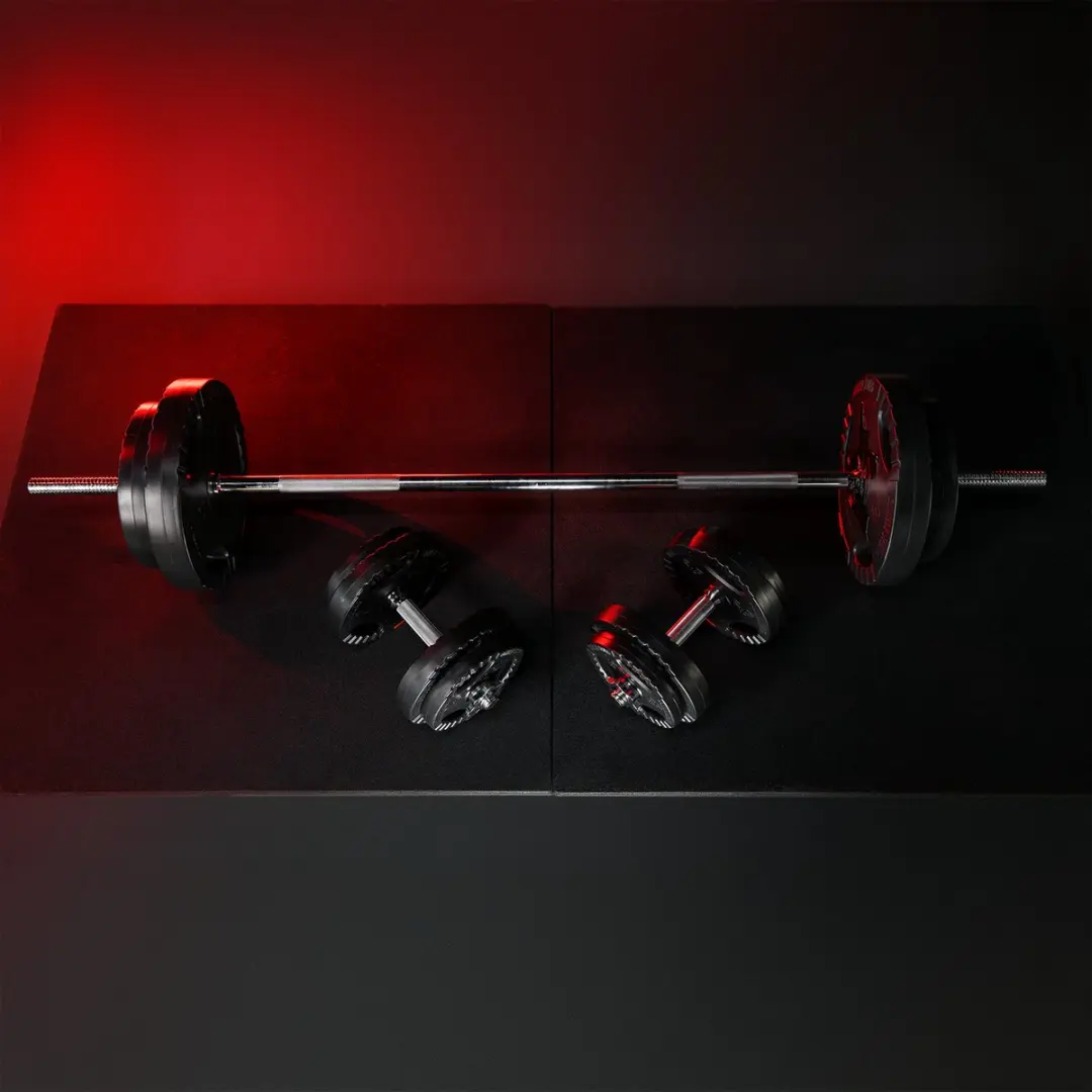 Gorilla Sports Halterset 60 kg - 21-delig - 30mm - Zwart