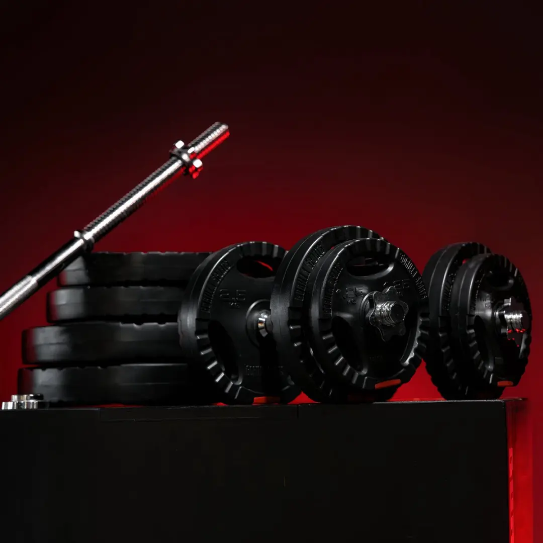 Gorilla Sports Halterset 60 kg - 21-delig - 30mm - Zwart
