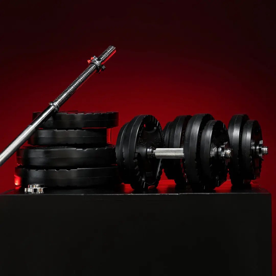 Gorilla Sports Halterset 60 kg - 21-delig - 30mm - Zwart