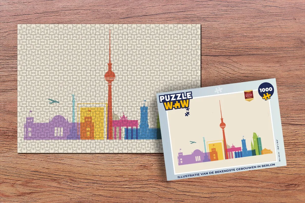 PuzzleWow Berlijnse Gebouwen Legpuzzel 1000 Stuks - Multicolor