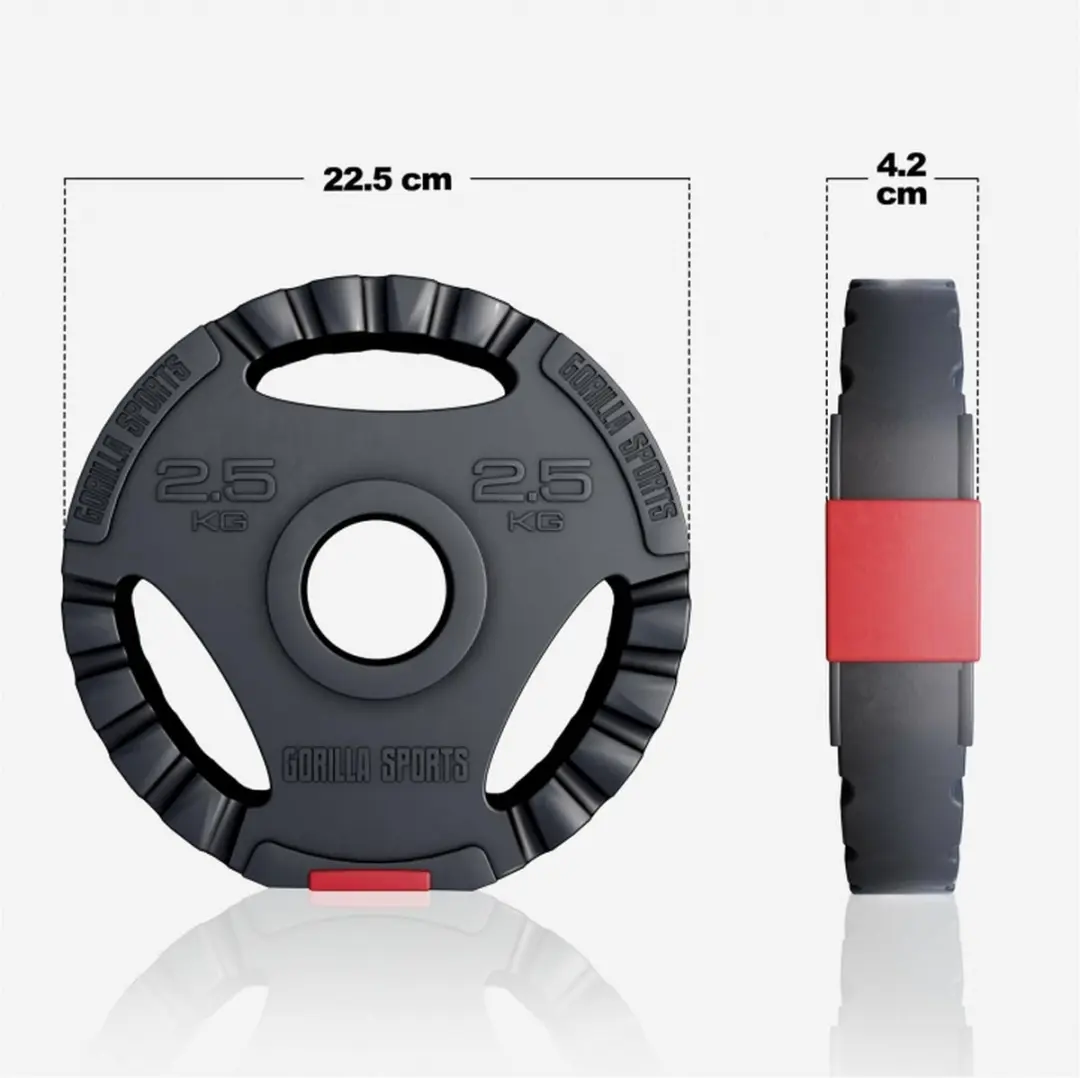 Gorilla Sports Olympisch Halterschijven 50mm - 8 Stuks - 2x2,5kg + 2x5kg