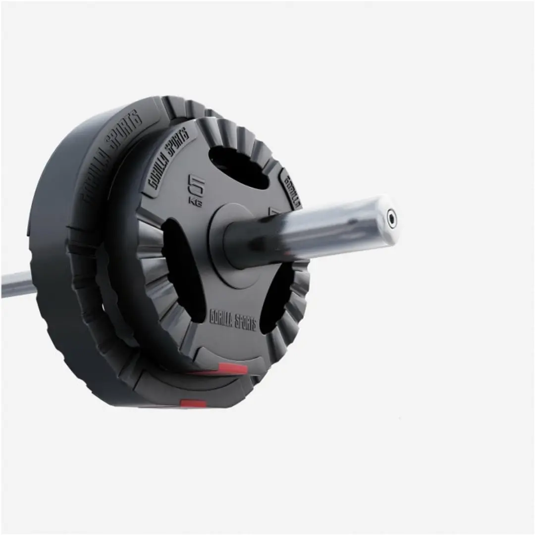 Gorilla Sports Halterschijven 30kg - 2x5kg + 2x10kg - 50mm - Zwart