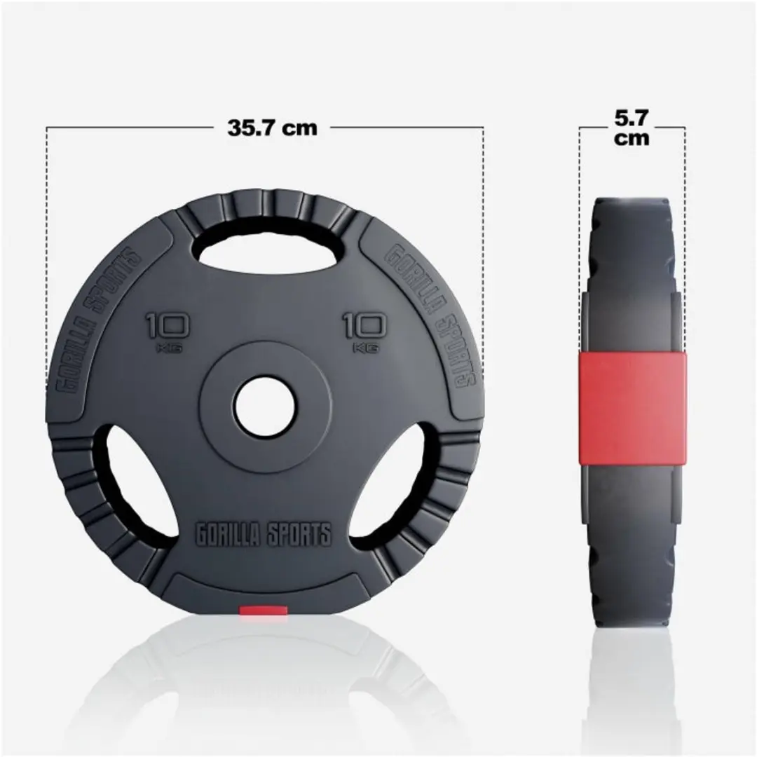 Gorilla Sports Halterschijven 30kg - 2x5kg + 2x10kg - 50mm - Zwart
