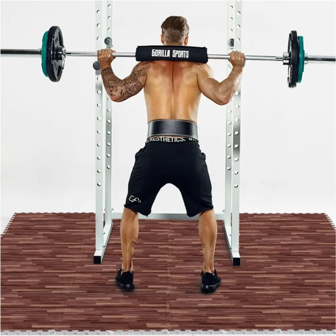 Gorilla Sports Vloermatten Donker houtlook - 16 Stuks