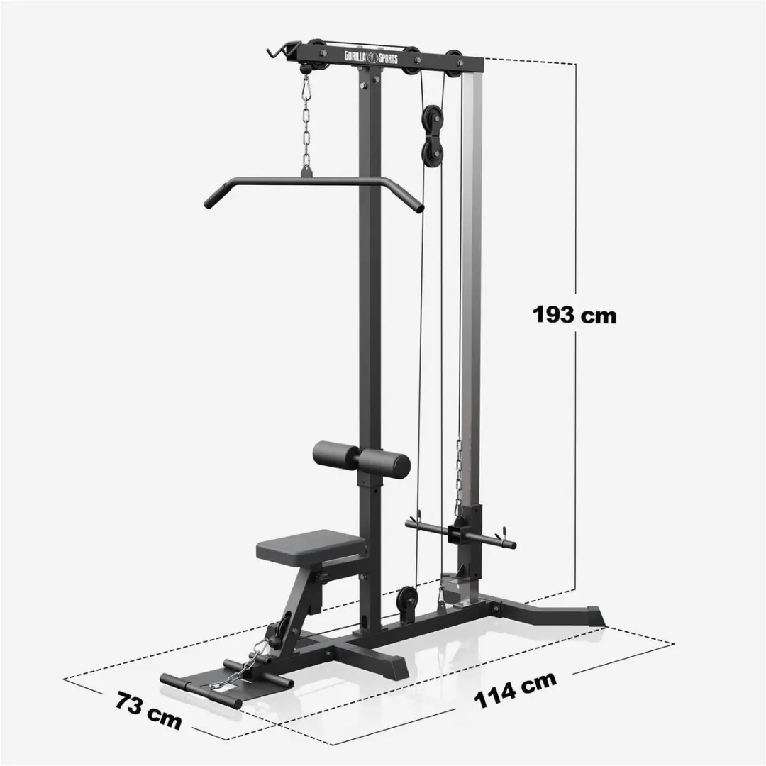 Gorilla Sports Lat Pulldown Station - Zwart