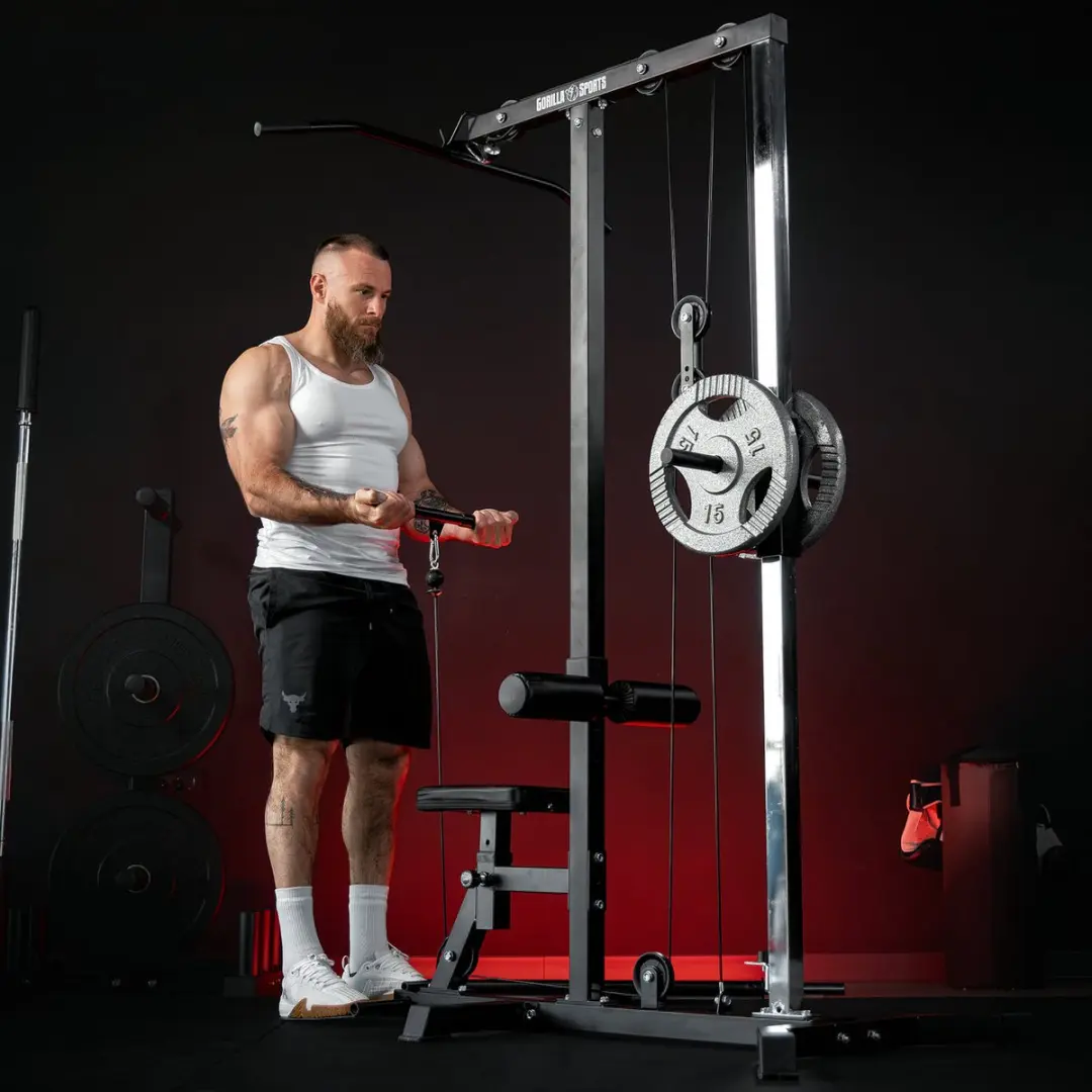 Gorilla Sports Lat Pulldown Station - Zwart