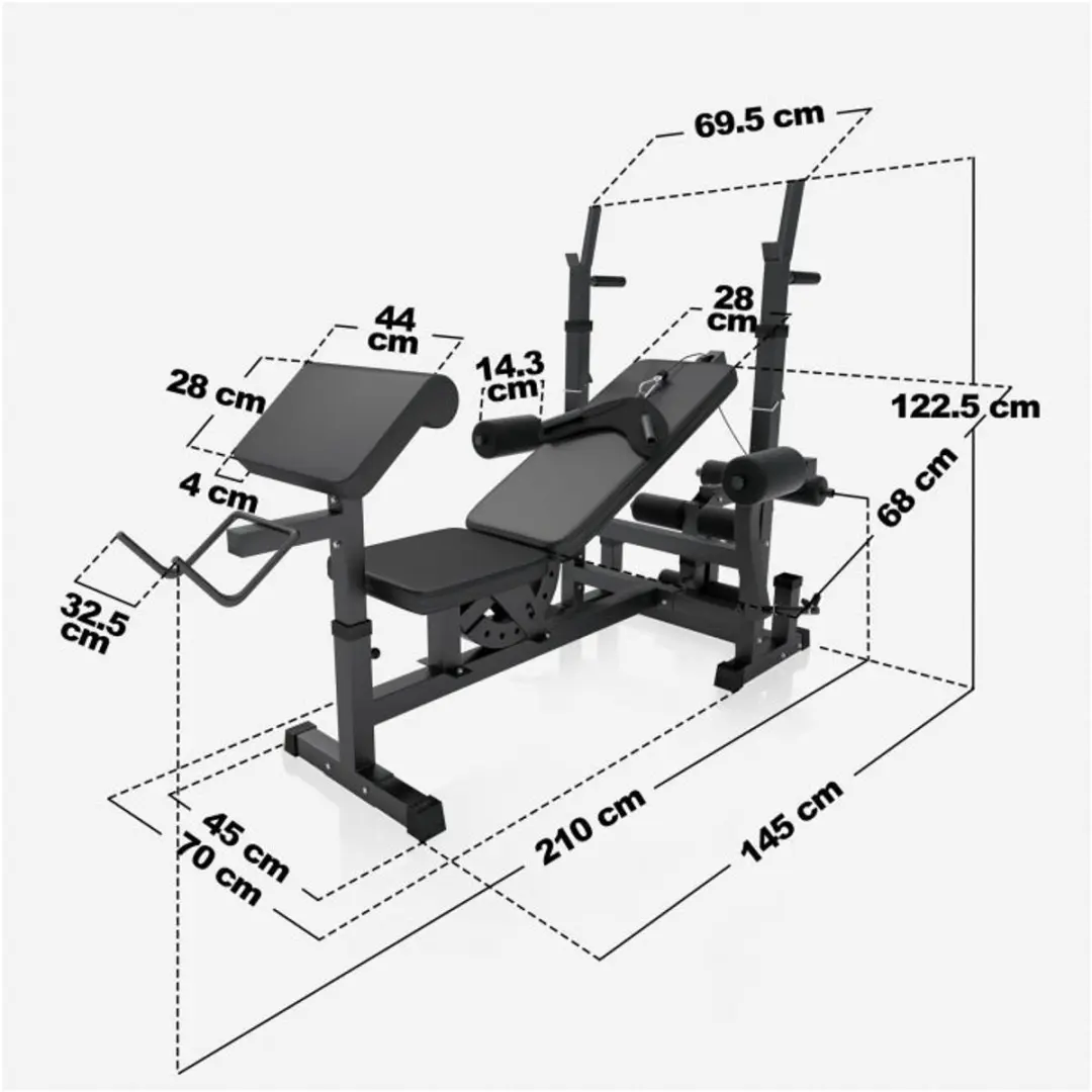 Gorilla Sports Halterbank 40kg Set - 30mm Halterstang - Zwart