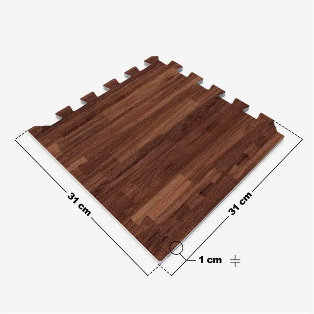 Gorilla Sports Puzzelmat 30x30cm - 26 Stuks (18+8) - Donkere houtlook