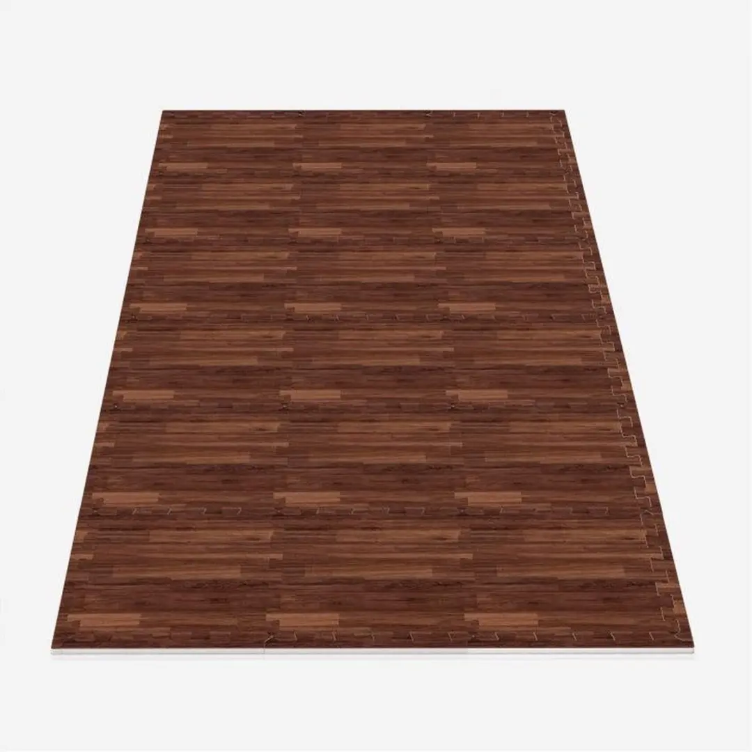 Gorilla Sports Puzzelmat 30x30cm - 26 Stuks (18+8) - Donkere houtlook