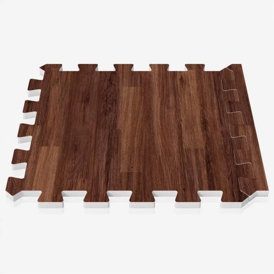Gorilla Sports Puzzelmat 30x30cm - 26 Stuks (18+8) - Donkere houtlook