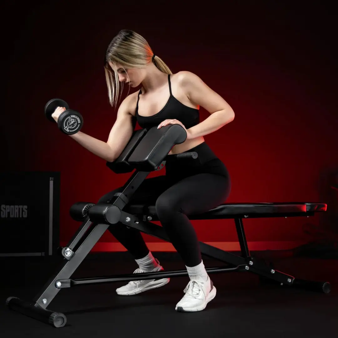 Gorilla Sports Halterbank Hyperextensie 250kg - Zwart - afbeelding 6 van 6