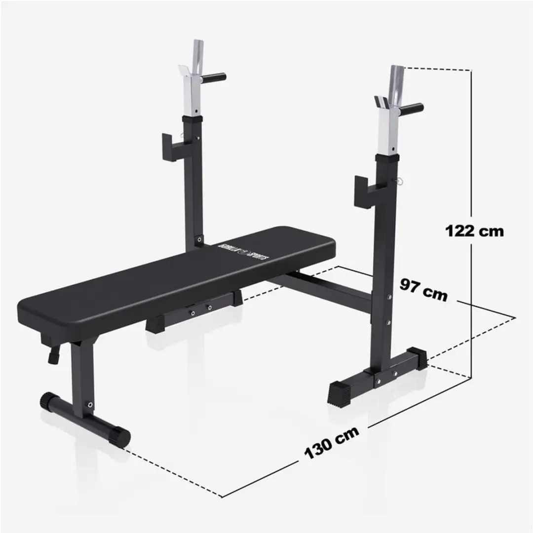Gorilla Sports Verstelbare Halterbank 300kg - Zwart