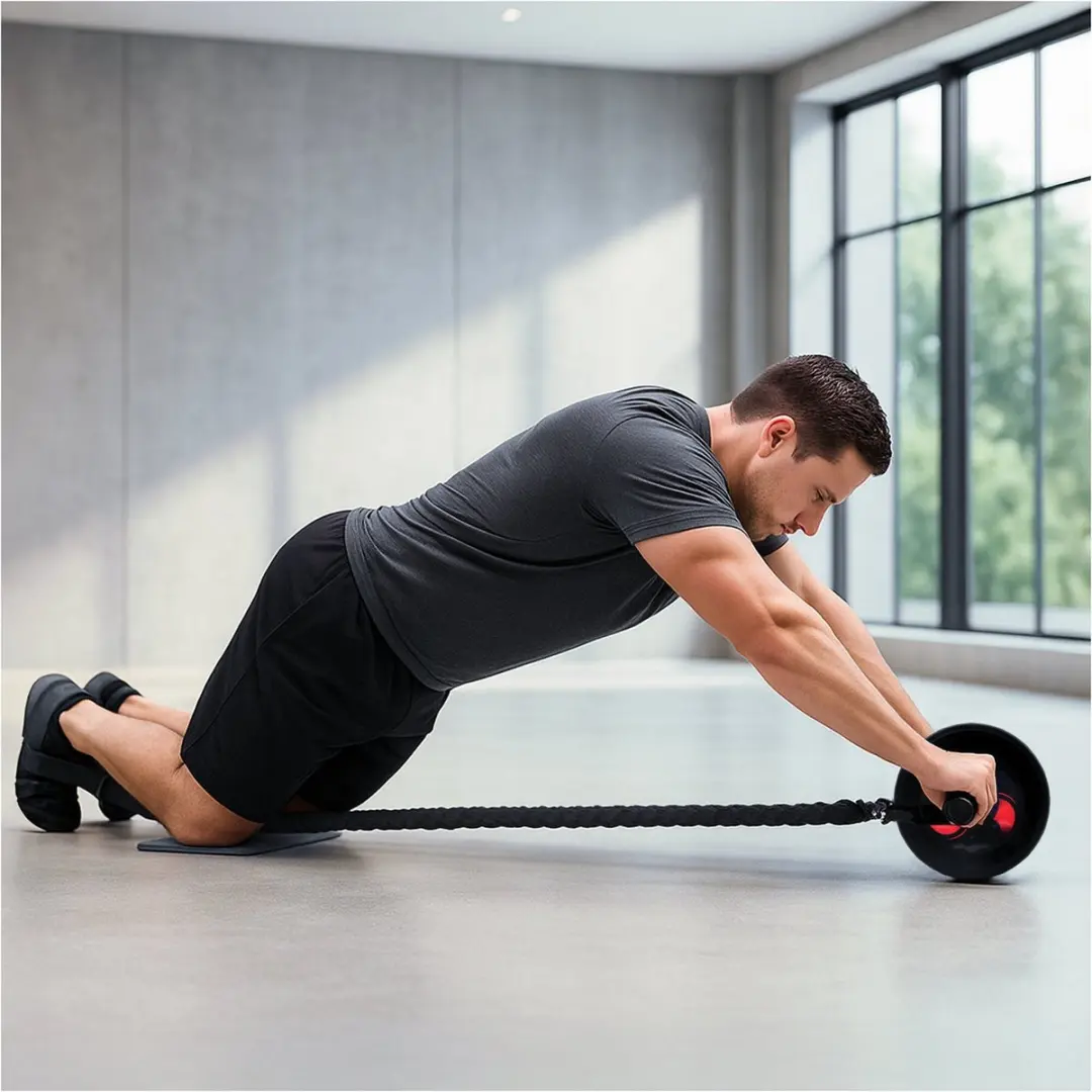 Gorilla Sports Ab Wheel Set - Core Trainer - Zwart