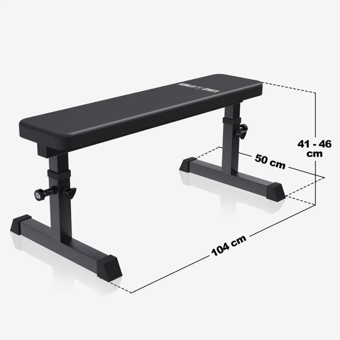 Gorilla Sports Vlakke Halterbank 200kg - Zwart